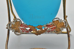 Антикварная шкатулка в виде пасхального яйца «Бабочки», латунь, стекло, Россия, 19 в.