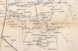 Старинная почтово-телеграфная карта Нижегородской губернии, картографич. зав. П. Ф. Петш, Санкт-Петербург, 1900-е
