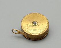 Маленькая карманная рулетка на 2 метра, латунный корпус, Европа, кон. 19 в.