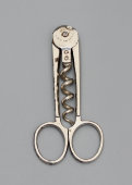 Редкий винтажный никелированный штопор в форме ножниц G.M.S. № 10985, Германия, 1-я пол. 20 в.