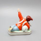 Фарфоровая китайская статуэтка «Мальчик с кроликом»