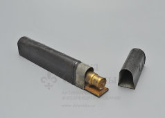 Старинный латунный пузырьковый строительный уровень с футляром, Европа, н. 20 в.