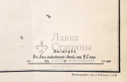 Старинная почтово-телеграфная карта Рязанской губернии, картографич. зав. П. Ф. Петш, Санкт-Петербург, 1900-е