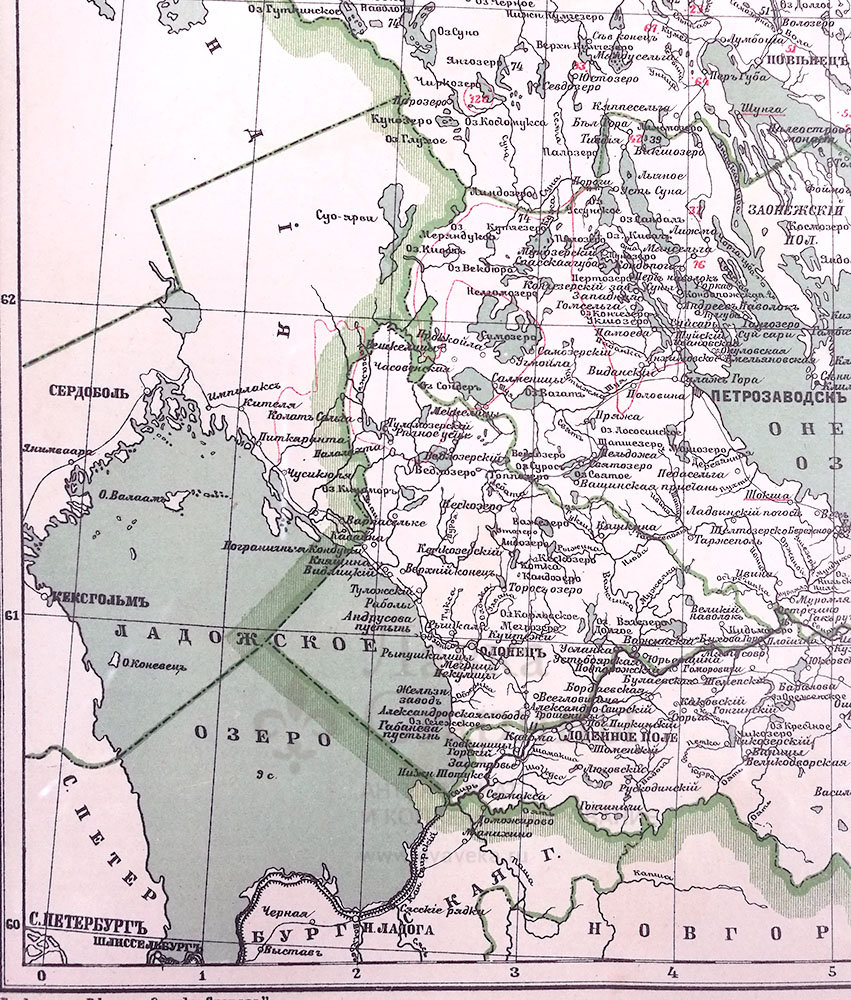 Олонецкая губерния карта 17 19 век