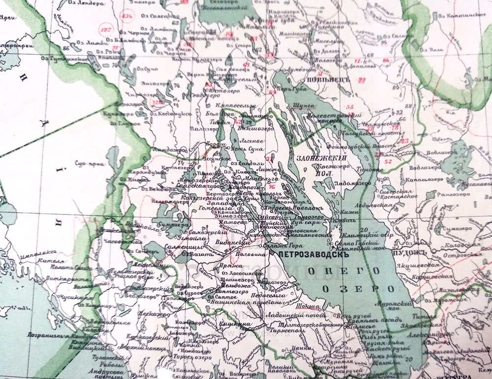 Олонецкая губерния карта 17 19 век