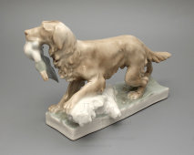 Статуэтка «Охотничья собака», скульптор Кожин П. М., фарфор, Дулево, 1950-60 гг.