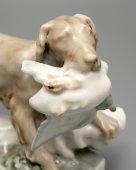 Статуэтка «Охотничья собака», скульптор Кожин П. М., фарфор, Дулево, 1950-60 гг.