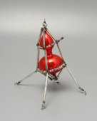Винтажная ёлочная игрушка, подвеска «Спутник», стеклярус, бусы, СССР, 1960-е