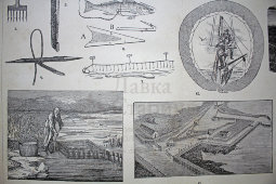 Старинная гравюра «Рыболовство»
