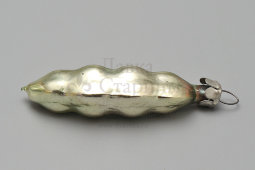 Винтажная подвесная стеклянная елочная игрушка «Боб. Горох», СССР, 1950-60 гг.