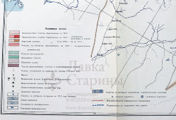 Старинная карта Уральской и Тургайской областей с указанием участков проживания и хозяйственной деятельности, бумага, Россия, 1912 г.
