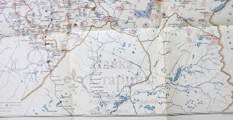 Старинная карта Уральской и Тургайской областей с указанием участков проживания и хозяйственной деятельности, бумага, Россия, 1912 г.