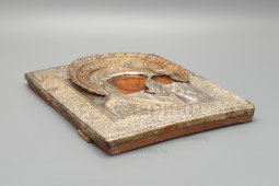 Антикварная икона Божией Матери «Богородица Казанская», дерево, оклад, Россия, 19 в.