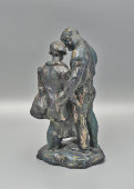 Статуэтка «Объятия влюбленных», керамика, Гжель, 1950-60 гг.