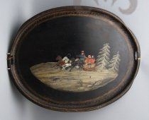 Поднос «Русская зима», Россия, 19 век, живопись