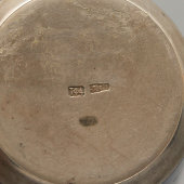 Серебряная рюмка с эмалью «Ночной пейзаж», серебро 875 пр, СССР, 1950-е