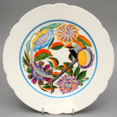 Агитационная фарфоровая тарелка, белье ИФЗ Николай II, роспись ГФЗ, 1921 г.