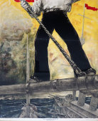 Советский агитационный плакат «Крепи оборону морских границ СССР!», с оригинала художника Дейкина, 1923 г.