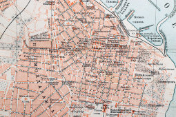Дореволюционный план города Одессы в раме, Тов-во Просвещение, Санкт-Петербург, 1900-е