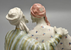 Авторская фарфоровая скульптура «Сидящие узбеки», автор Максимченко Н. А., Рига, 1958-59 гг.