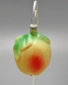 Винтажная подвесная стеклянная елочная игрушка «Персик», СССР, 1950-60 гг.