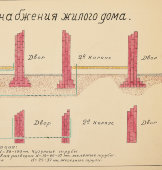 Схема водоснабжения жилого дома, бумага, СССР, 1950-60 гг.