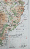 Старинная карта Калужской губернии Российской Империи, бумага, багет, н. 20 в.