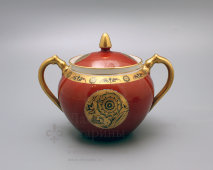 Сахарница из экспортного чайного сервиза с изображением цветов, ГФЗ, 1930-35 годы