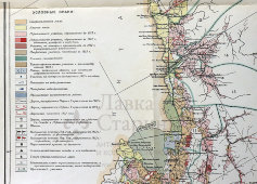 Старинная карта Приморской области с указанием участков проживания и хозяйственной деятельности, бумага, Россия, 1912 г.