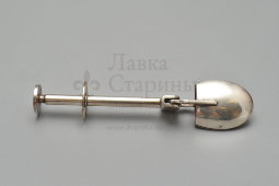 Антикварные щипцы для оливок или сахара с пружинным механизмом, посеребренный металл, Европа, 1-я пол. 20 в.