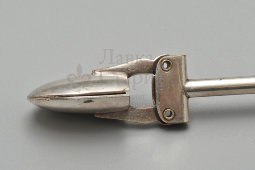 Антикварные щипцы для оливок или сахара с пружинным механизмом, посеребренный металл, Европа, 1-я пол. 20 в.