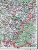 Старинная карта Владимирской губернии Российской империи, составитель Шокальский Ю. М., бумага, багет, 1911-16 гг.