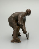 Советская спортивная скульптура «Хоккеист-вратарь», силумин, СССР, 1950-60 гг.