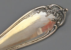 Винтажный серебряный нож с растительным декором, 800 проба, Европа, сер. 20 в.
