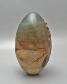 Антикварное пасхальное яйцо-шкатулка в русском стиле «Пасхальные гулянья», дерево, роспись, Россия, кон. 19, нач. 20 вв.