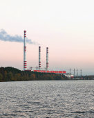 Плакетка «Конаковская ГРЭС 1961-1971 г.», ЗиК Конаково, 1970 г., фаянс