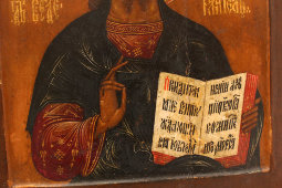 Старинная деревянная икона «Спас Вседержитель», Москва, 19 в.
