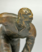 Советская спортивная скульптура «Хоккеист», бронза, СССР, 1990-е
