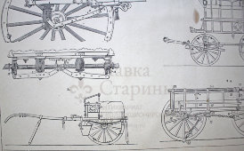 Старинная гравюра «Повозки военные»