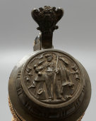 Старинная керамическая пивная кружка с крышкой «Gut heil», Германия, кон. 19, нач. 20 в.