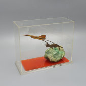 Сувенирная модель сверхзвукового пассажирского самолета Ту-144 в коробе из оргстекла, СССР, 1970-е