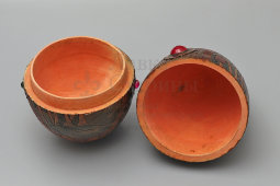 Антикварное пасхальное яйцо-шкатулка в русском стиле «Лесной пейзаж», дерево, роспись, инкрустация, Россия, кон. 19, нач. 20 вв.