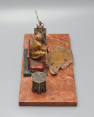 Антикварный письменный прибор, чернильница «Араб с ружьем», венская бронза, фабрика Бергмана, кон. 19 в.