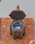 Антикварный письменный прибор, чернильница «Араб с ружьем», венская бронза, фабрика Бергмана, кон. 19 в.