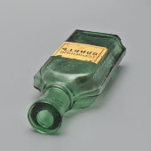 Старинный флакон из-под лекарства, бутылек с этикеткой «Горчичный спирт», стекло, Россия, до 1917 г.