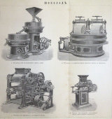Старинная гравюра «Производство шоколада», Россия, н. 20 в.