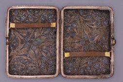 Портсигар сканевый со звездой, СССР, 1960-е гг., белый металл