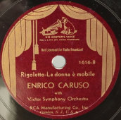 Американская пластинка для патефона, 1932 год, родной конверт, Enrico Caruso With Victor Symphony Orchestra