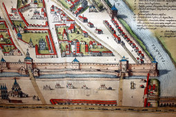 Антикварный план старинной Москвы в границах Кремля