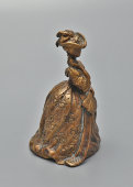 Старинный вызывной колокольчик «Знатная дама с веером»​, бронза, Россия, 1-я пол. 20 в.